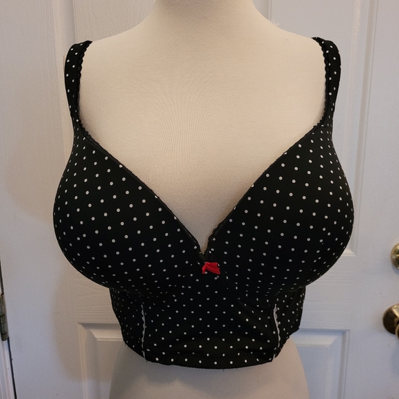Torrid bra size 50 B 50B underwire black and white polka dot - Picture 1 of 8